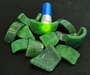 Нефрит зеленый (заготовки для браслетов из звеньев) 