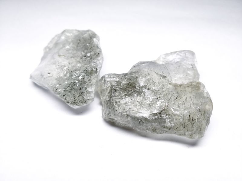 Фото Кварц волосатик с актинолитом 