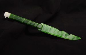 Церемониальный нож из белого и зеленого нефрита "Финист - Ясный Сокол" 