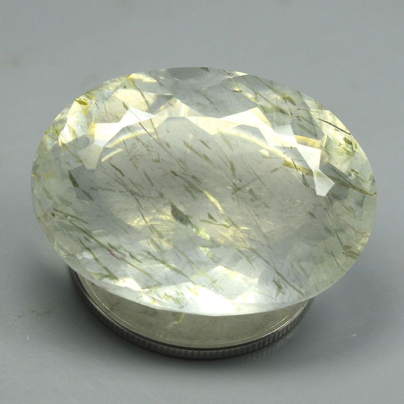 Фото Кварц волосатик с актинолитом 