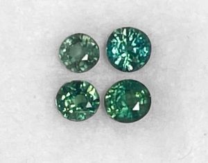 Сапфиры-Н зеленые, комплект (Таиланд) 