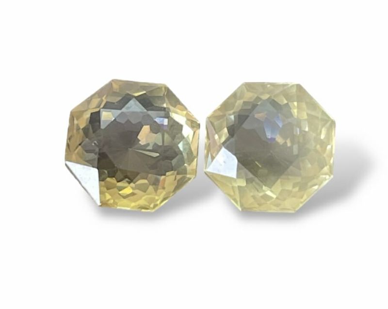 Фото Цитрин оливковый, пара (Бразилия) 